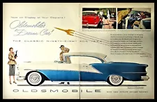 1954 OLDSMOBILE Ninety-Eight DeLuxe Holiday Coupe 2-page Photo AD