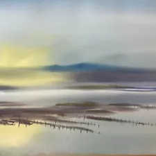 Charles Mulvey Original Watercolor Art 14x21” Landscape NW Coast Sunrise