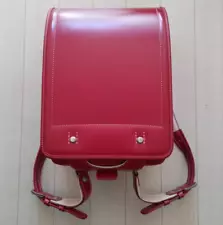 Randoseru Tsuchiya Kaban Kid's School Bag Backpack Red Leather Used Japan