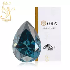 GRA Moissanite Loose Stones Pear Cut Colour VVS1 Real Gemstone DIY Ring Jewelry