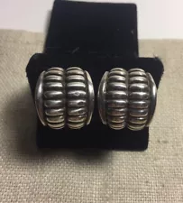 Barry Kieselstein Cord Authentic Sterling Silver Chunky Clip Earrings