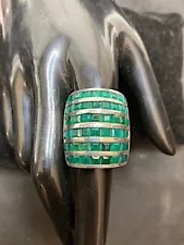 Massive Sterling and Genuine Emerald Ring From My Film Collection