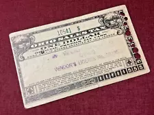 1936 Ohio Sales Tax Revenue Stamp Prepaid Tax Punch Card F.W. Woolworth Vendor