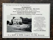 Westholme House - Pilton - Somerset For Sale - 1968 Press Cutting r399