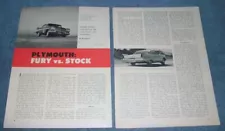 1957 Plymouth Fury Vs. Belvedere Vintage Performance Test Info Article