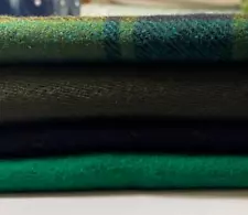 Green Plaid Bundle- 100% Wool for Rug Hooking