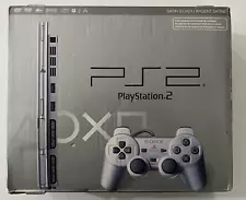 PS2 Slim Satin Silver PLAYSTATION 2 (SCPH-79001) NEW/OPEN Box with 40 Games SEE