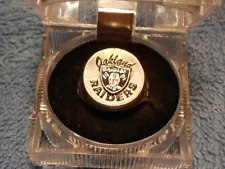 OAKLAND RAIDERS RING HAND PAINTED SCULPTED PEWTER WITH TEAM LOGO SIZE-- 9