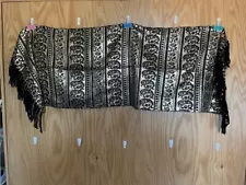 Traditional Middle Eastern Vintage Scarf 58" x 20.5 " Fringed