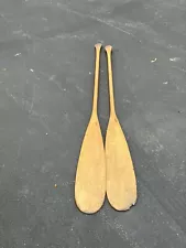 Vintage 2 Old Town Maine Canoe Wooden Boat Paddles Nautical Lake Camping !!