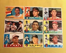 1960 Topps (9) Different w/Sandy Koufax Vintage Baseball Card Lot *CgC605*