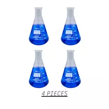 Erlenmeyer Flask 1000 ml Borosilicate glass 3.3 Narrow neck Set of 4 Pieces