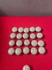 Vintage 20 pc Cabinet/Dresser Knobs w/screws-Cream with/Red &Blue Circles