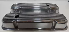 DAMAGED PONTIAC 326-455 POLISHED ALUMINUM VALVE COVERS - FINNED