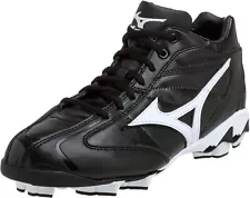 New Mizuno Men's 9-Spike Franchise Mid G4 Cleat,Black/White,10.5 M