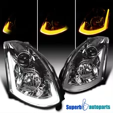 Fit 2003-2007 Infiniti G35 Coupe Sequential LED Signal Projector Headlight Smoke