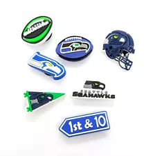 SEATTLE SEAHAWKS SHOE CHARMS (7pcs) Football Team Gift Accessories