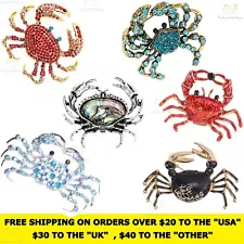 Lovely Crab Brooches For Women Sparking Sea Animal Coat Backpack Gifts Hot Sale