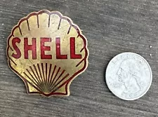 Antique Vintage Brass Shell Gasoline Gas Station Attendant Hat Badge