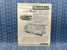 1963-1964 Monitor Travel Trailer & Pickup Camper Original Sales Brochure