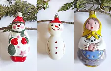 Private listing for dhw_964 Set of 3 Christmas Glass Ornaments Vintage USSR