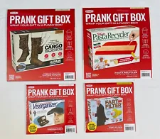 PRANK GIFT BOXES Cargo Socks Pasta Recycler Visor Organizer Fart Filter 4-Pack