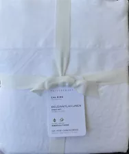 Pottery Barn Belgian Flax Linen Cal King Sheet Set In White