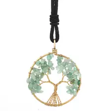 Jade Japanese Zen Circle Bonsai Tree Pendent Necklace