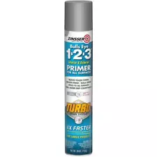 Bulls Eye 1-2-3 26 Oz. Turbo Gray Interior/Exterior Primer Spray (6-Pack)