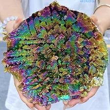 2.85LB Rainbow Aura Titanium Bismuth Ore Crystal Rock Stone Specimens Reiki