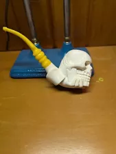 Meerschaum Hand Carved Pipe - Skull in Hand