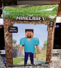 Steve Minecraft DELUXE 3-D Childs Halloween costume Med 7/ 8, New!