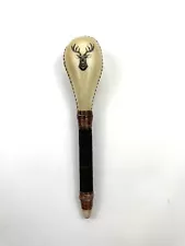 Shamanic Rawhide Deer Rattle Hand stitched Leather Handle Native American