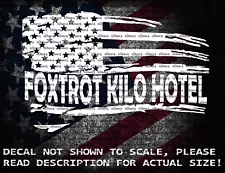 Foxtrot Kilo Hotel In Distressed Flag FKH Vinyl Decal US Made US Seller