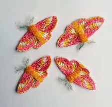 Butterflies Moth rosy maple Insect 4 pcs Handmade Quality Embroidered Patch