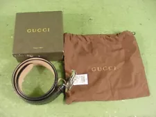 Gucci Dark Brown Guccissima Belt GG Silver Buckle Leather 411924 Size 32/35" NEW