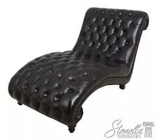 63556EC: English Style Tufted Leather Chesterfield Chaise Lounge