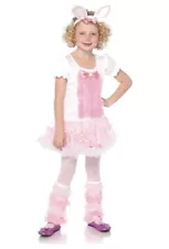 NEW Girls Fluffy Bunny Costume 3pc CUTE Pink & white Size LG (10-12)-Pageant OOC