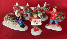 Department 56 Snow Village “Wreaths For Sale” Ceramic Handpainted Accessories