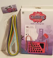 NICOLE BASIC SIMPLY QUILLING KIT BOXED CRAFT SET + EXTRA PACK RAINBOW PAPER