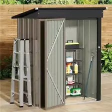 Metal Outdoor Storage Shed 5x3' Lockable Door Waterproof Tool Shed for Backyard