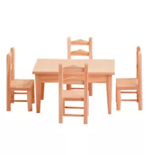 Wooden Mini Table and Chair Set Child Miniatures Kids Chairs for