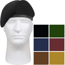 Military Wool Beret - Inspection Ready Pre-Shaved Badge Tactical US Army JROTC