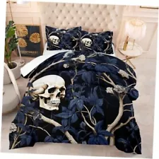 Gothic Bedding Set Size,Skull Comforter Set for Teens,Vintage Full Multi 02