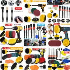 Car Detailing Brush Wash Auto Drill Brush Kit Engine Wheel Clean Cleaning Set US