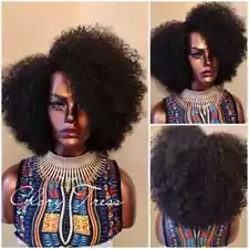 Final Sale| Kinky Curly Wig, Half Wig, Afro Wig, African American Wig, Halloween