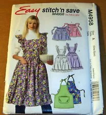 Mccall's 4958 Sewing Pattern for Three Styles of Aprons