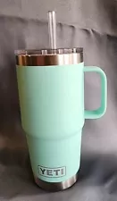 New ListingYETI Rambler 25oz Mug Tumbler with Handle and Straw Lid Stainless Steel