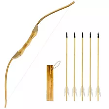 Bow and Arrow Set for Kids Youth, 40 Inch Handmade Wooden Bow and Arrow Cosplay