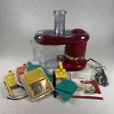 Cook's Essentials Red Electric Mandoline & Food Slicer 7 Types of Blades New